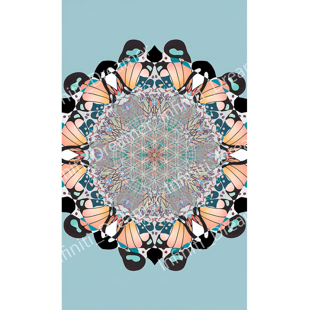 《幻想的なマンダラ》おしゃれ 神聖幾何学入り曼荼羅 宇宙 イラスト ヒーリング アート スマホ壁紙(デジタルコンテンツ ダウンロード販売)