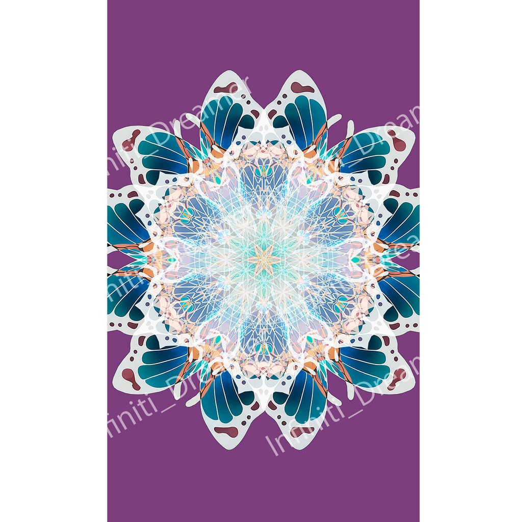 《幻想的なマンダラ》光 神聖幾何学入り曼荼羅 紫 宇宙 イラスト ヒーリング アート スマホ壁紙(デジタルコンテンツ ダウンロード販売)