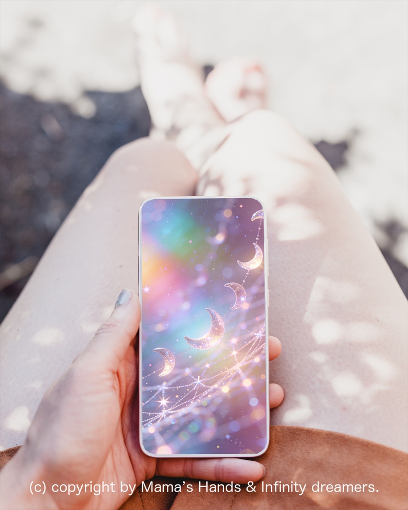 《キラキラ ピンクの流れ星と月》☘️宇宙 星空 夜空 プレアデス スピリチュアル 壁紙 待受 アート (デジタルコンテンツ ダウンロード販売)
