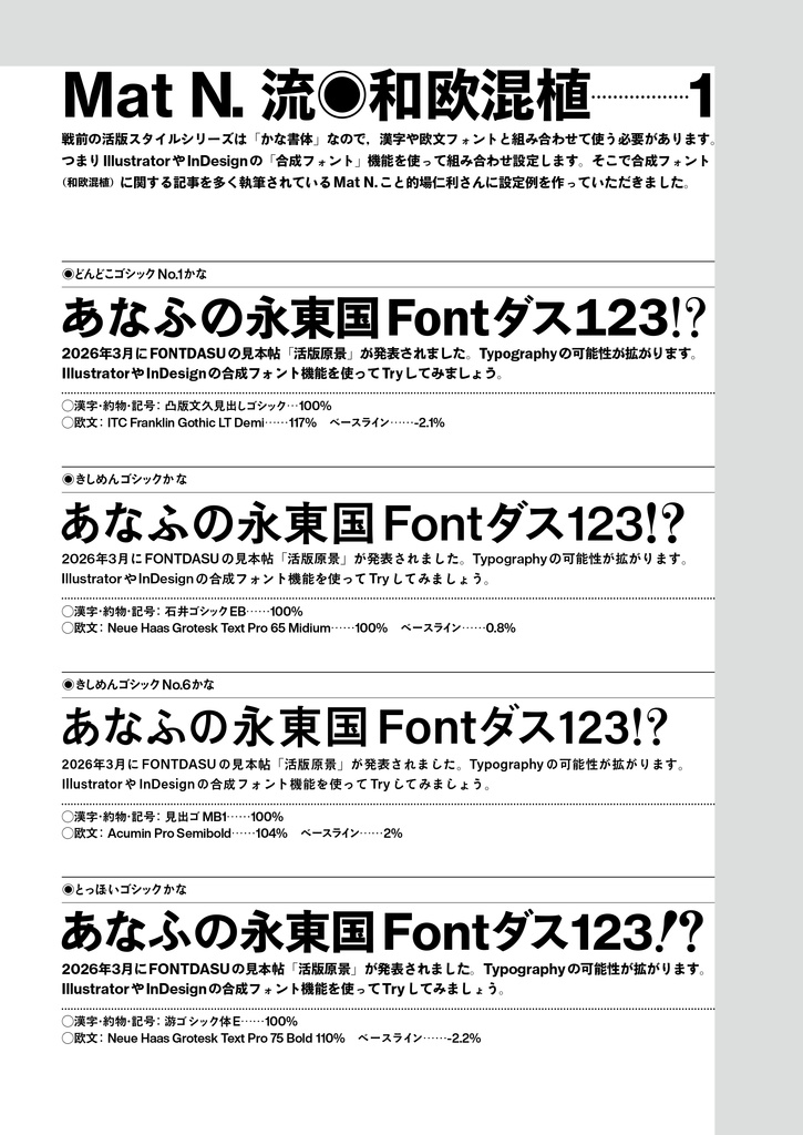 活版原景|戦前活版スタイルフォント見本帖【紙版(冊子)】