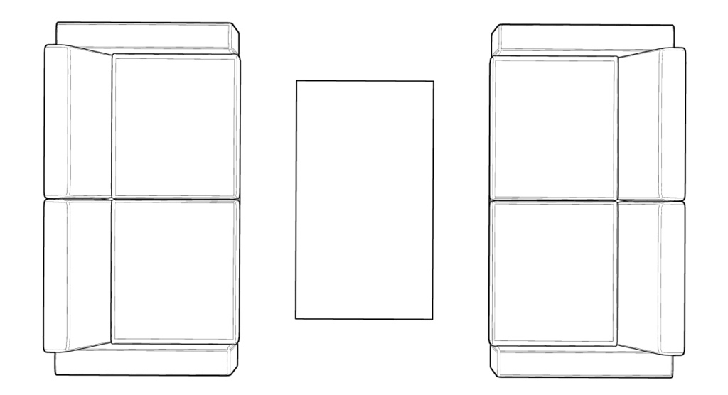 3Dソファとテーブル