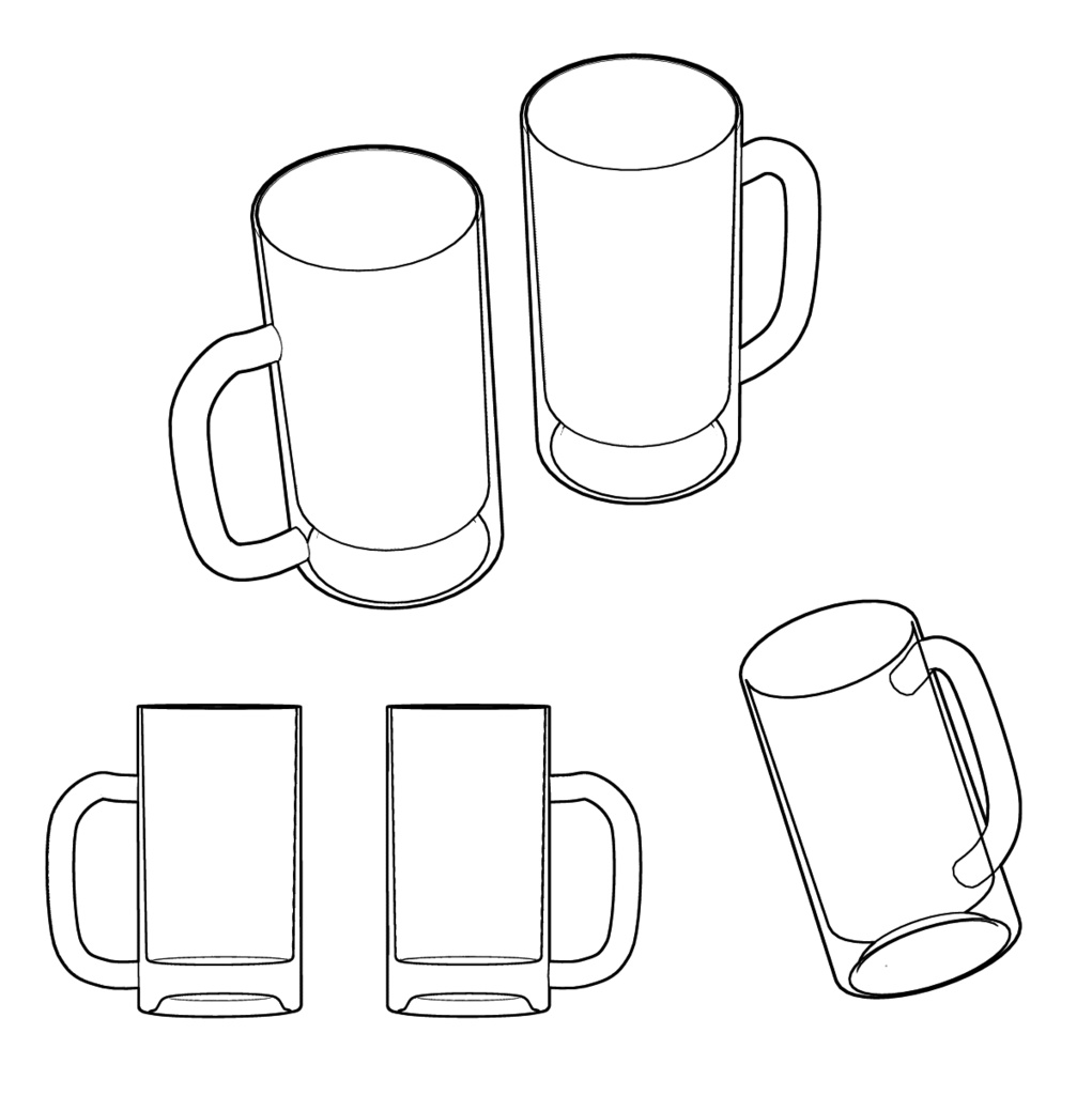 3Dビールジョッキ(透過)