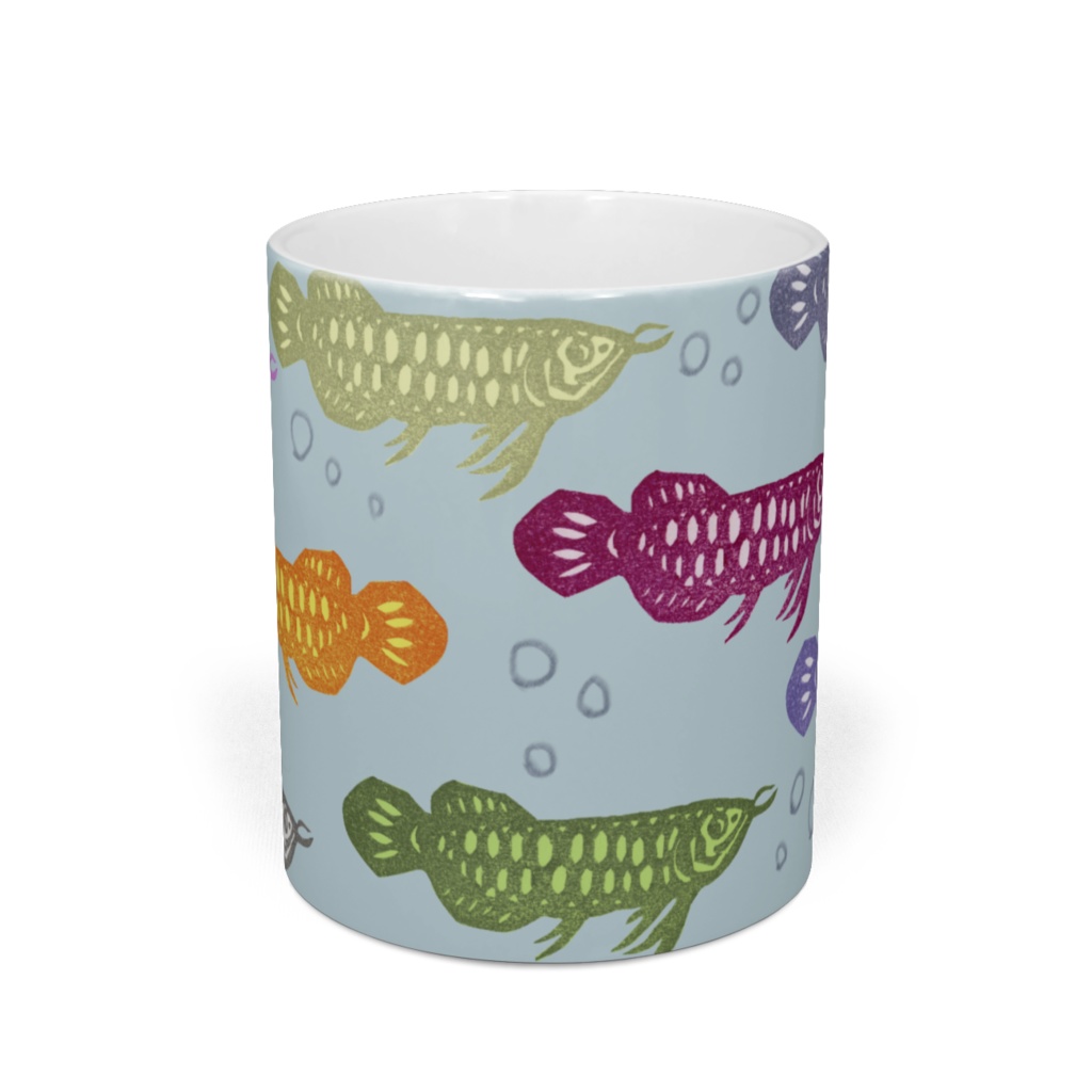 カラフルアロワナのマグカップ