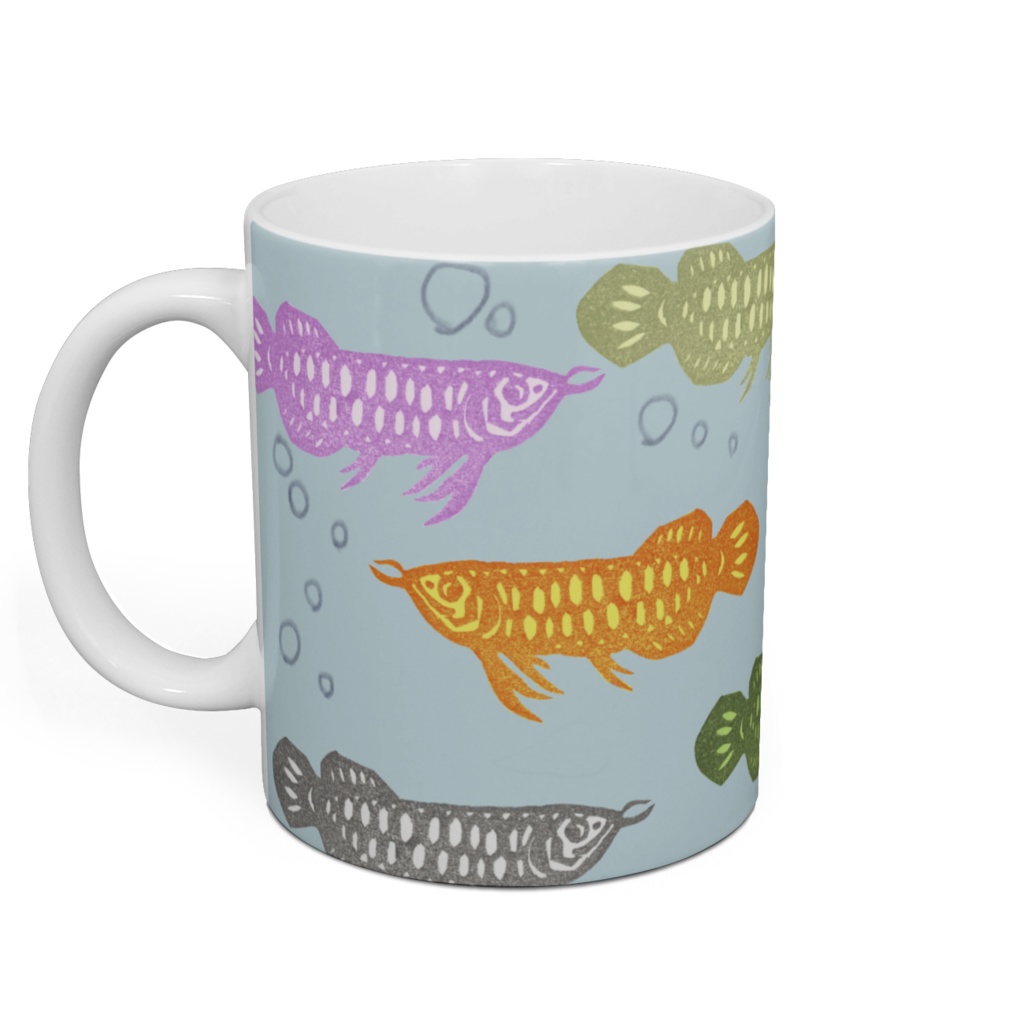 カラフルアロワナのマグカップ