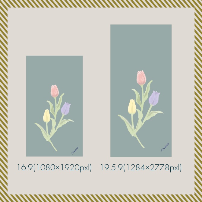 イラスト「チューリップ」スマホ壁紙