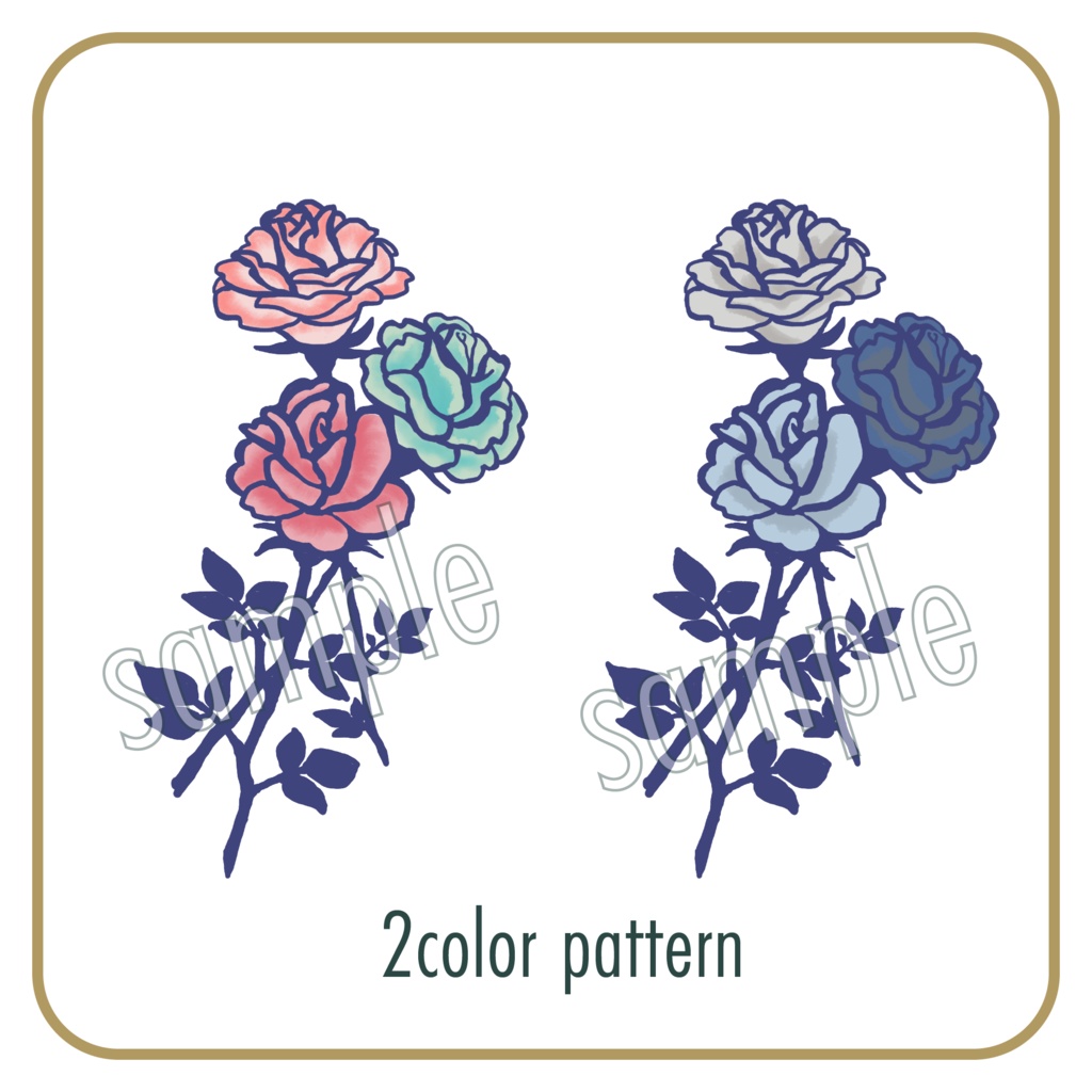【VRChat想定】Colored Rose Tattoo