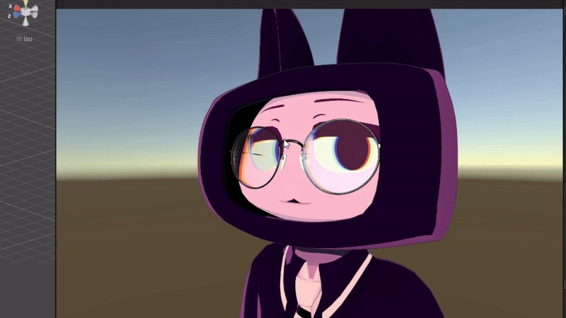 【無料・VRC想定】丸眼鏡(ギミック付き・MA設定済み)