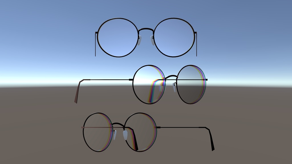 【無料・VRC想定】丸眼鏡(ギミック付き・MA設定済み)