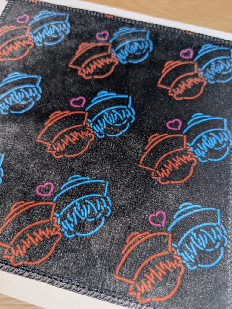 ねおん中華風◯タオルハンカチ◯黒/紺