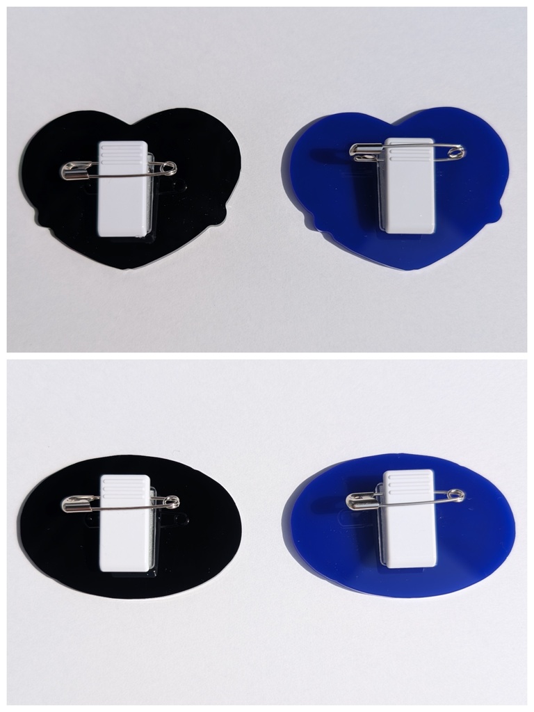 ねおん中華風◯アクリルバッジ2種(クリップ付)◯黒/紺