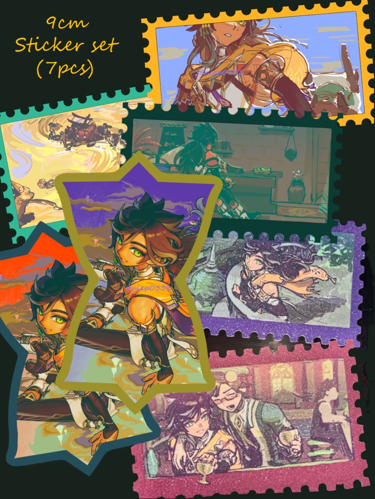 原神【セトス】アクキー+ステッカー セット(非公式-NieP)Sethos