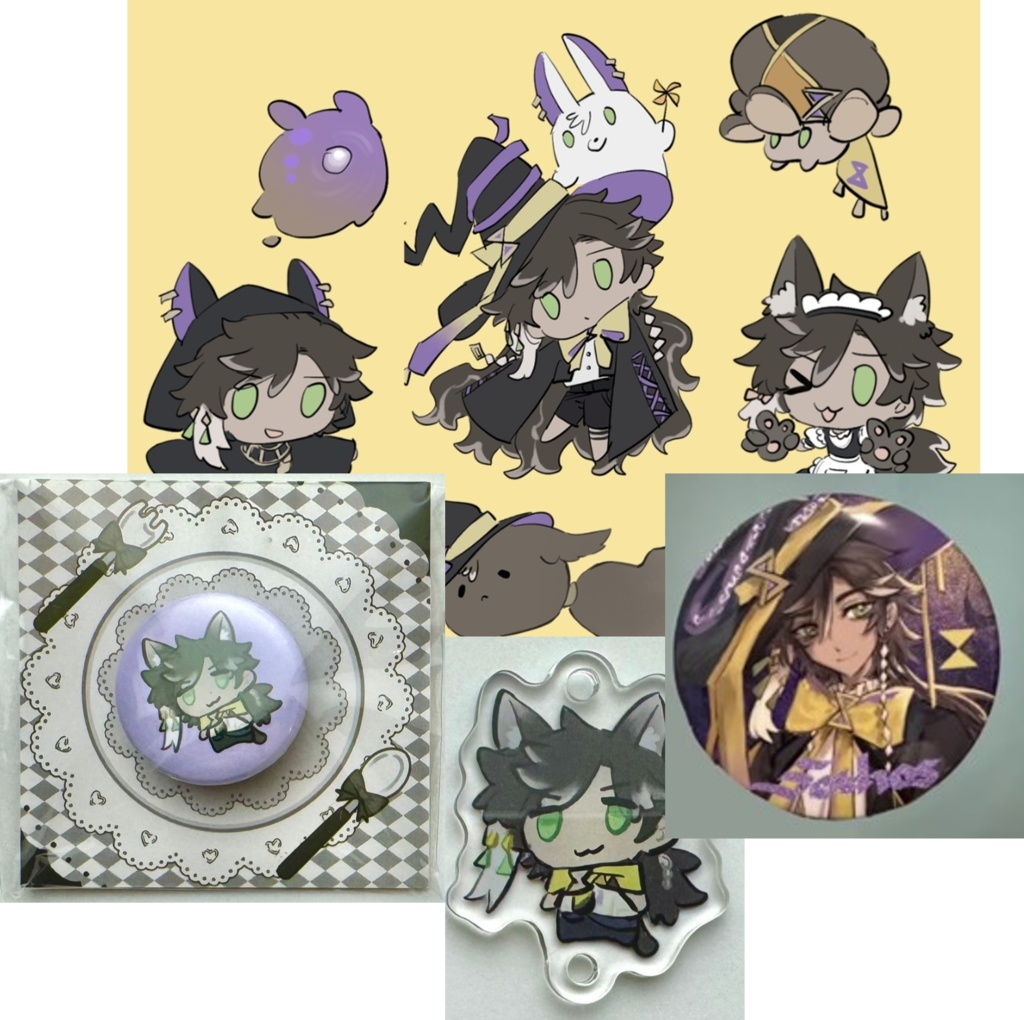 原神【セトス】アクキー+ステッカー+缶バッジ セット（非公式-Ka3maRi）Sethos