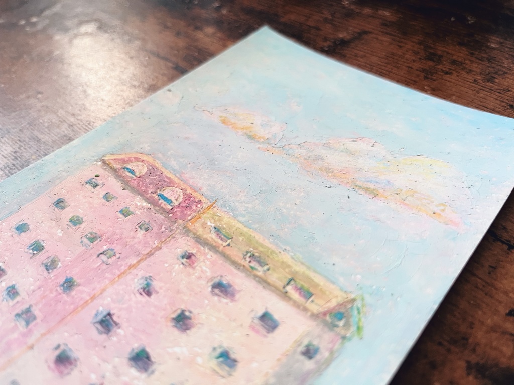 ミニ原画 都会の高層マンション