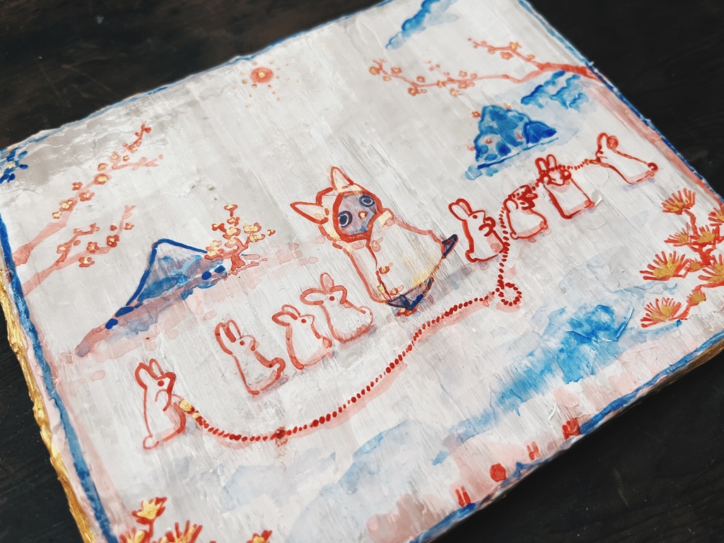 兎と大縄跳びをするピッギャ