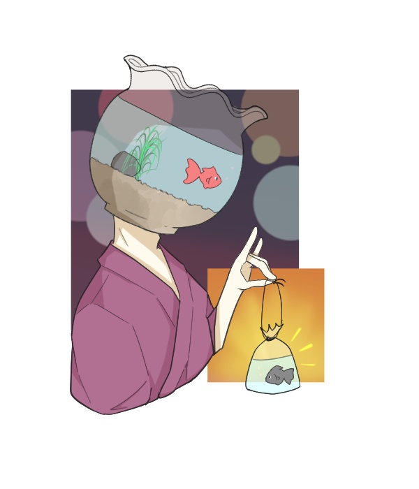 アクリルキーホルダー(金魚鉢)