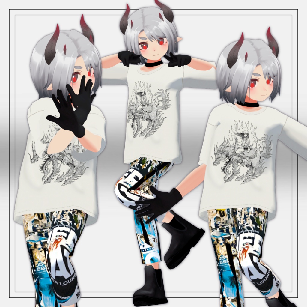 HAOLAN URAMO対応 ストリートコーデ Tシャツ&スキニーパンツ