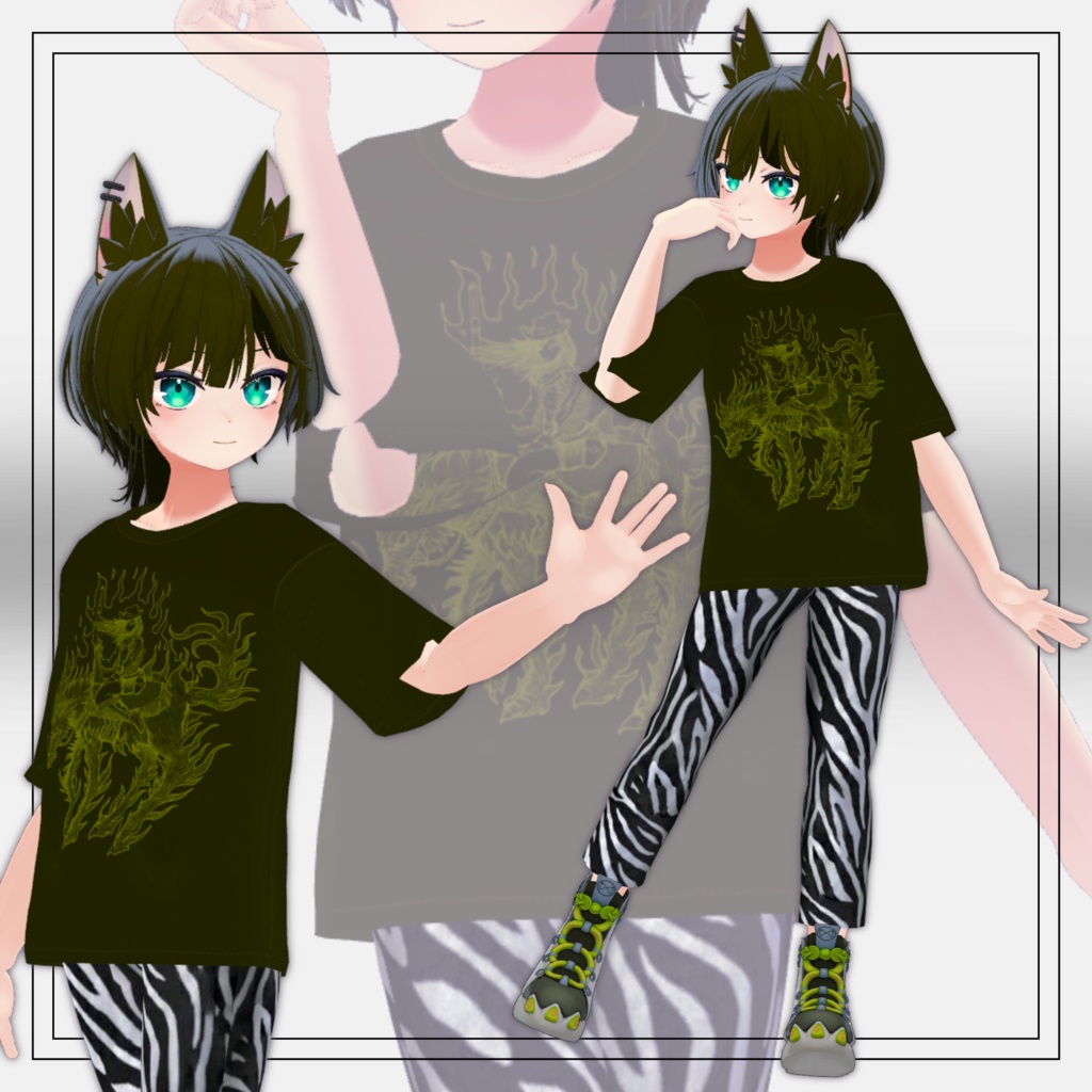 HAOLAN URAMO対応 ストリートコーデ Tシャツ&スキニーパンツ