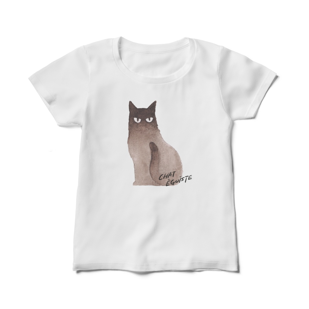 黒猫レディースＴシャツ
