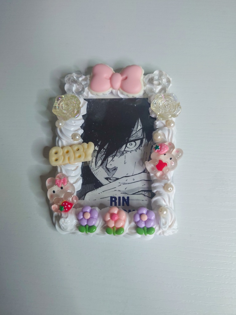 薄ピンク×お花 ホイップデコケース