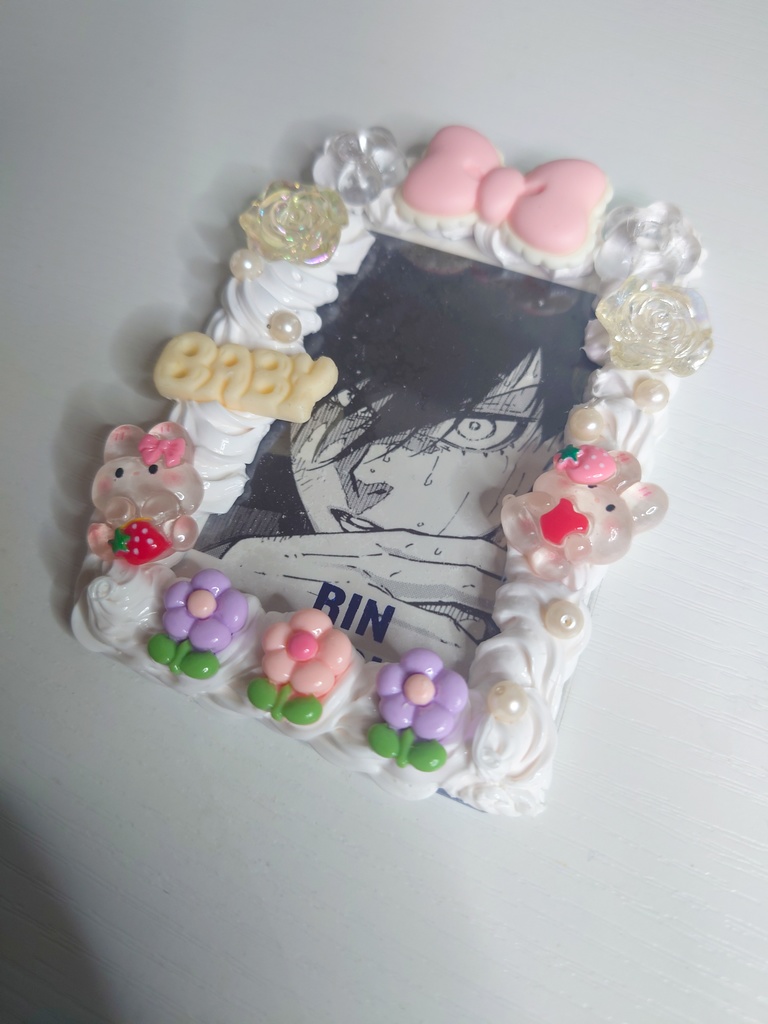 薄ピンク×お花 ホイップデコケース