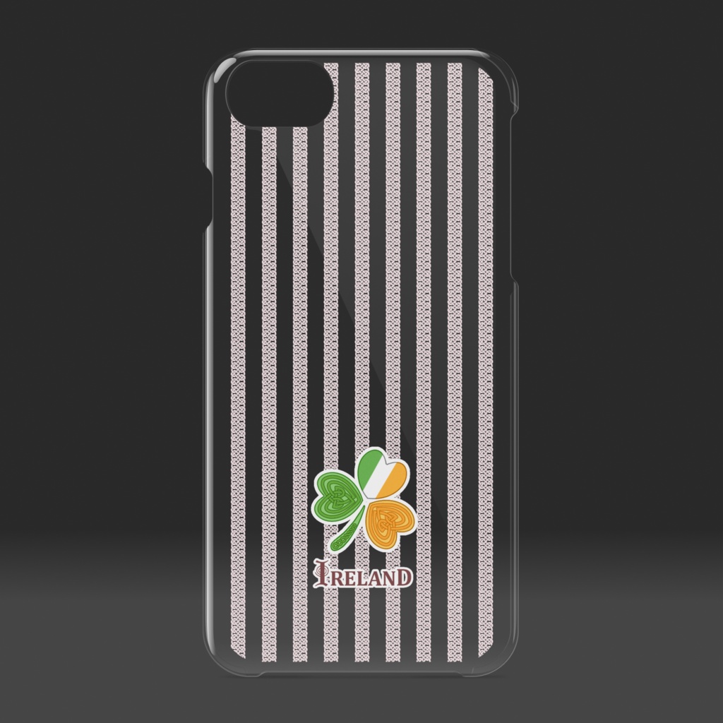 アイルランド(三つ葉)-ピンク/クリアiPhoneケース