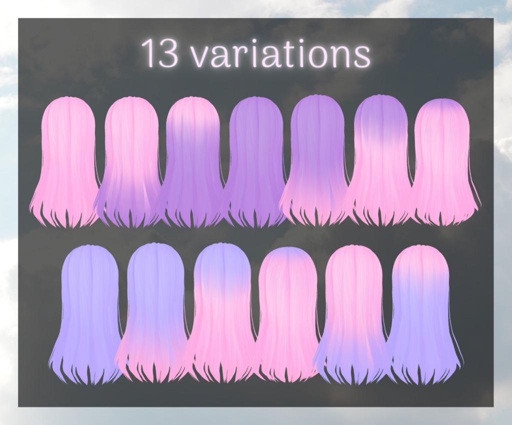 【VRoid Stable Ver】Hair texture set ~Pastel gradient~