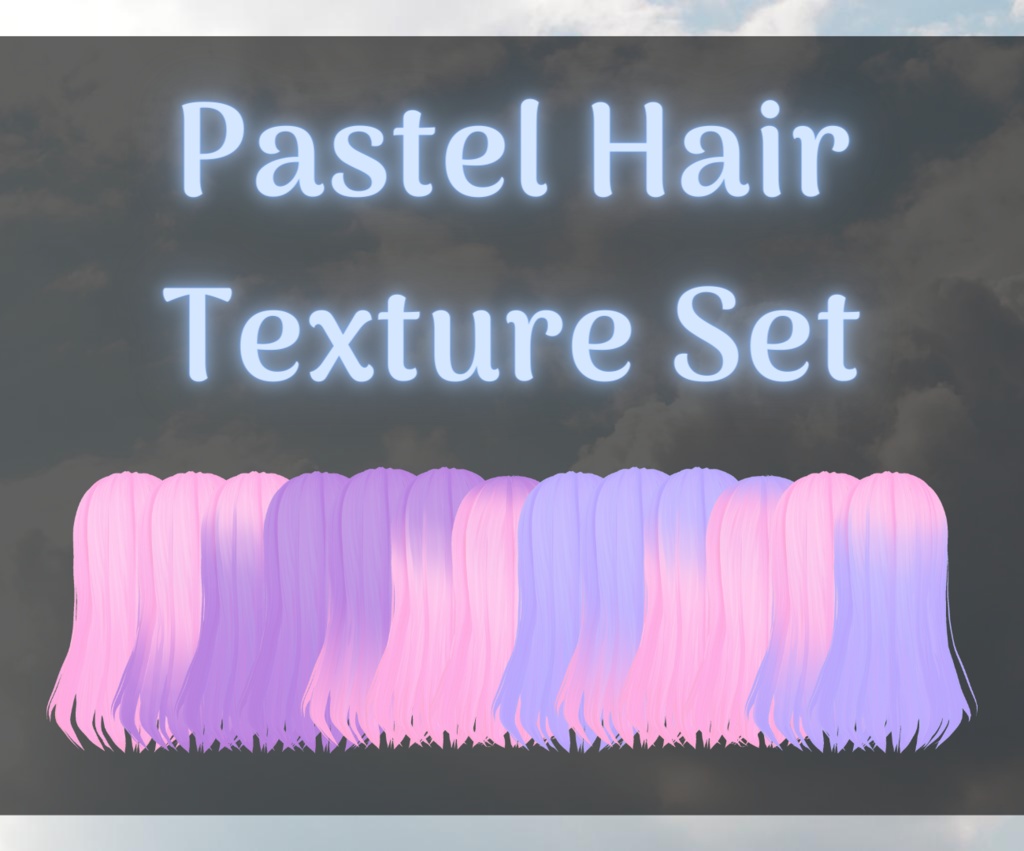 【VRoid Stable Ver】Hair texture set ~Pastel gradient~