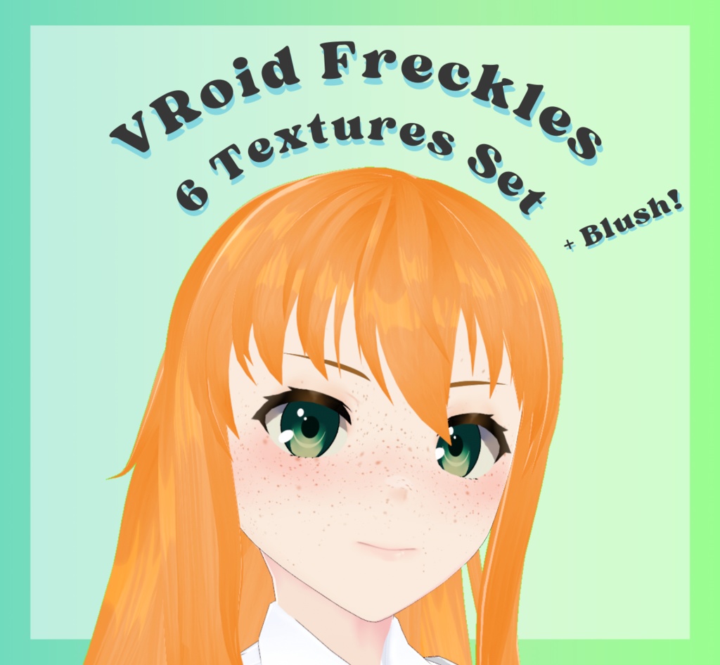 【VRoid Stable Ver】 Heavy freckles set + blush 6 semi-realistic textures