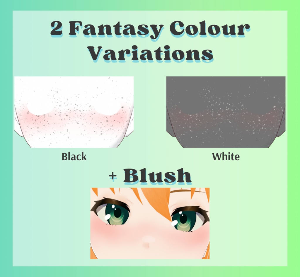 【VRoid Stable Ver】 Heavy freckles set + blush 6 semi-realistic textures