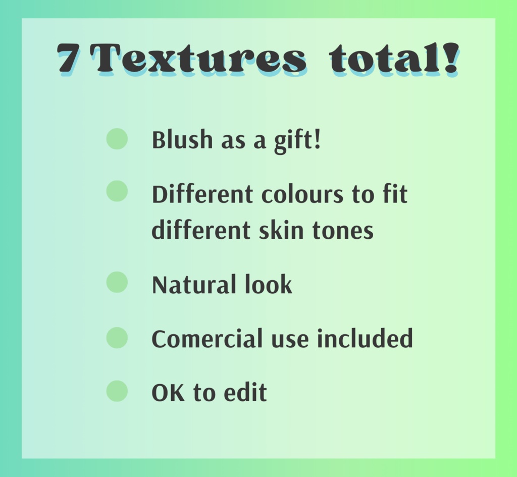 【VRoid Stable Ver】 Heavy freckles set + blush 6 semi-realistic textures