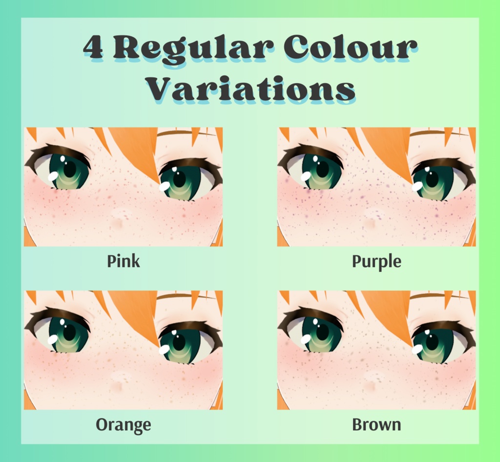 【VRoid Stable Ver】 Heavy freckles set + blush 6 semi-realistic textures