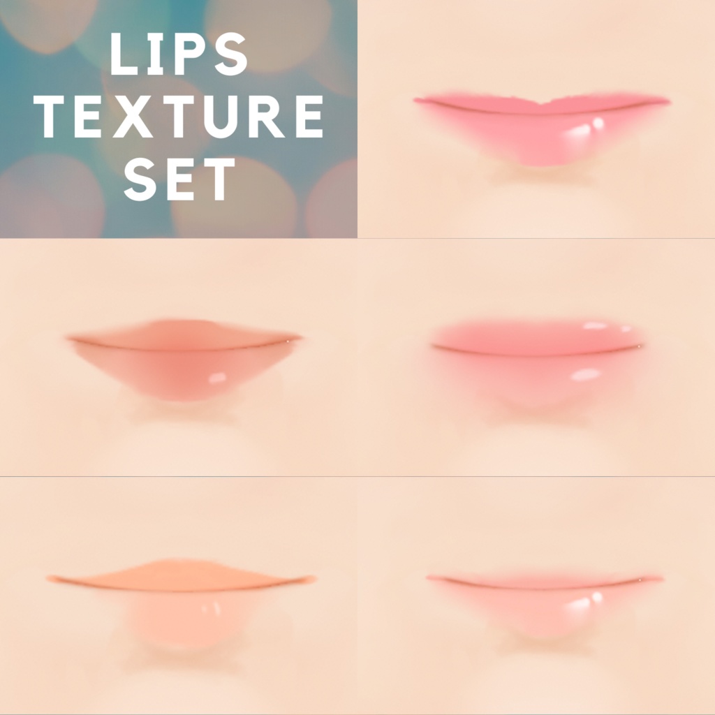 【VRoid Stable Ver】Lips semi-realistic glossy nude texture set