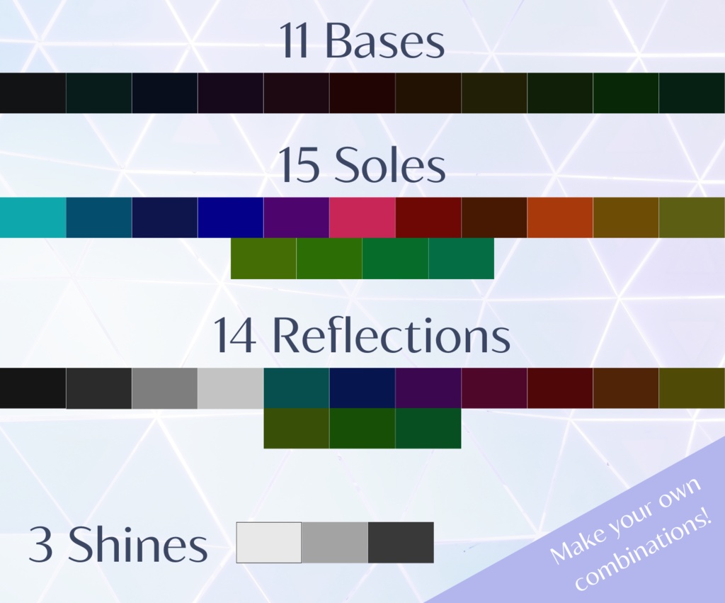 【VRoid Stable Ver】 Shoes Dark Shiny Heels Colorful Sole Combinations