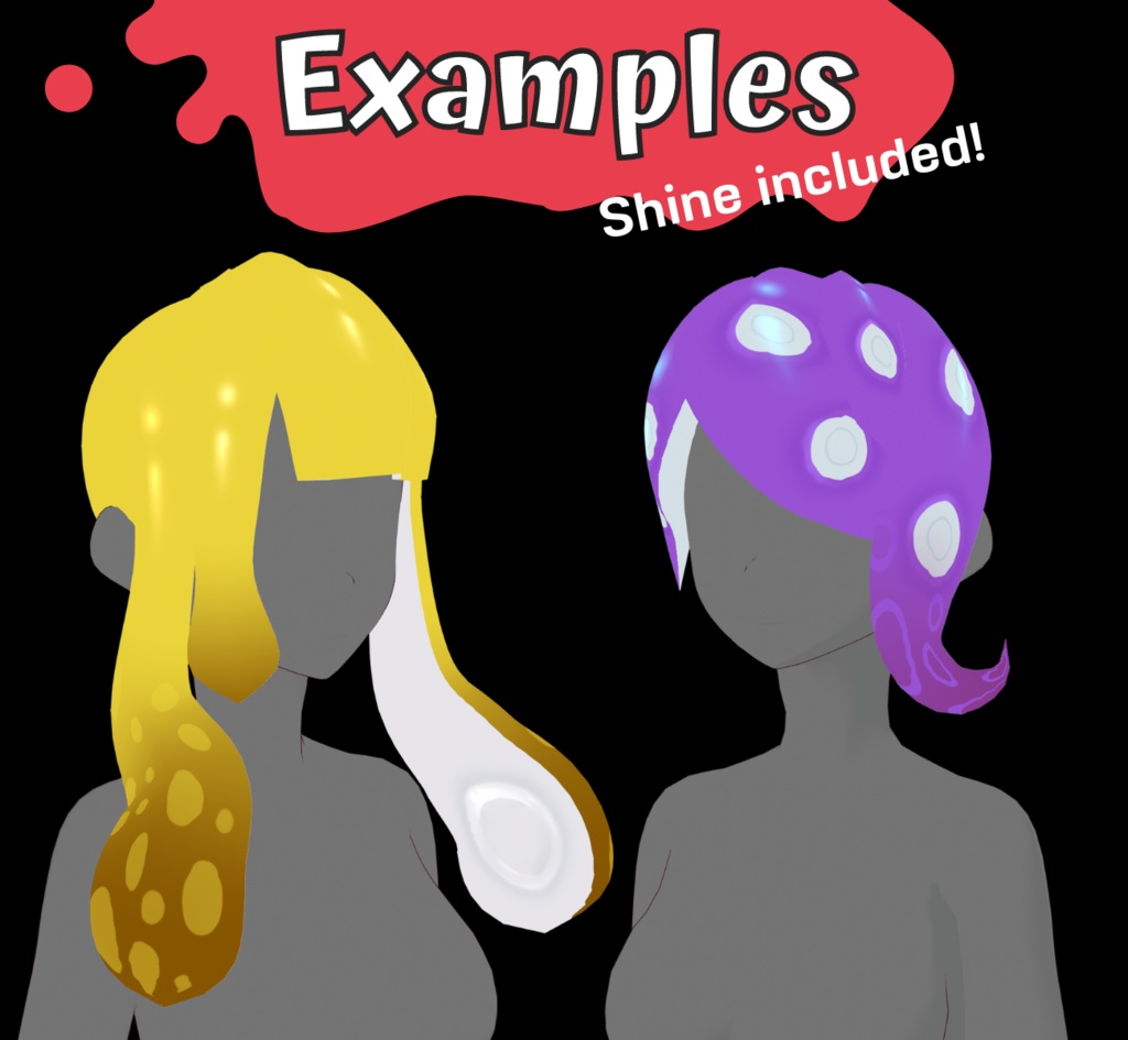 【VRoid Stable Ver】Splatoon inspired hair texture super set