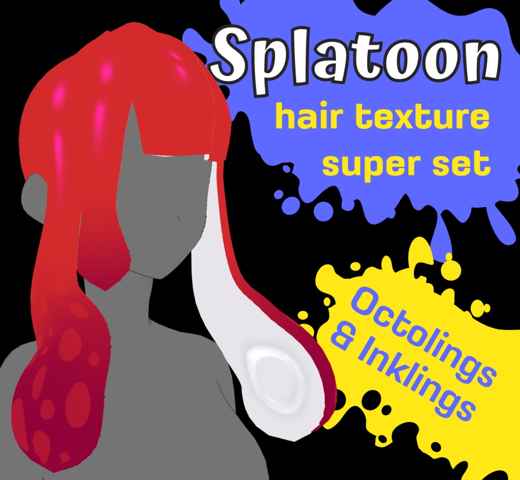 【VRoid Stable Ver】Splatoon inspired hair texture super set