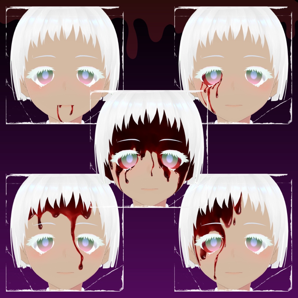 【VRoid Stable Ver】 Bloody Face texture set