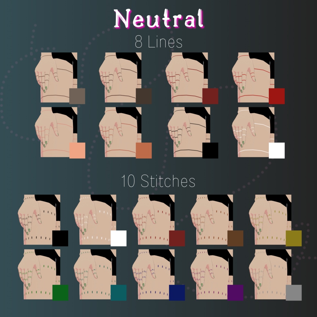 【VRoid Stable Ver】 Stitches Texture Set