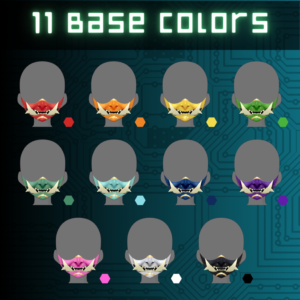 【VRoid Stable Ver】 Cyber Oni Mask Texture Set