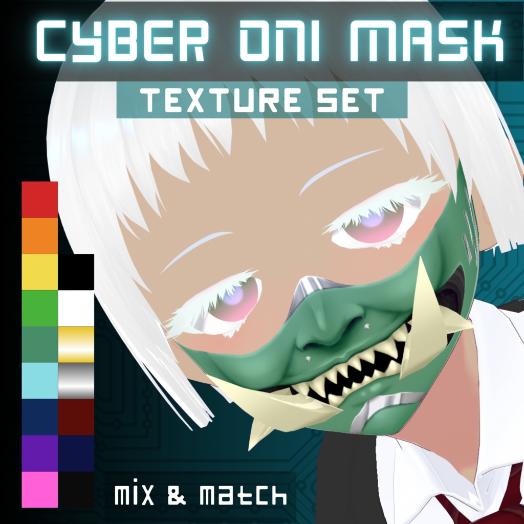 【VRoid Stable Ver】 Cyber Oni Mask Texture Set