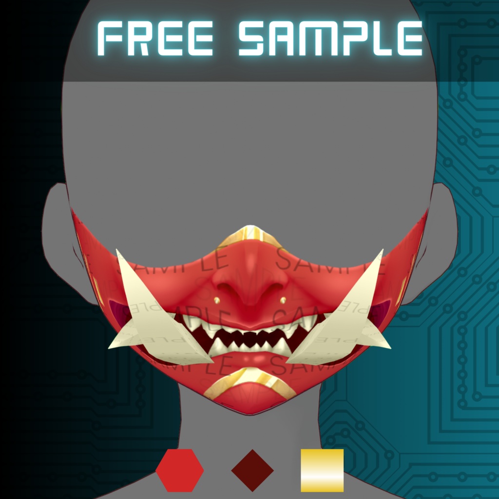 【VRoid Stable Ver】 Cyber Oni Mask Texture Set