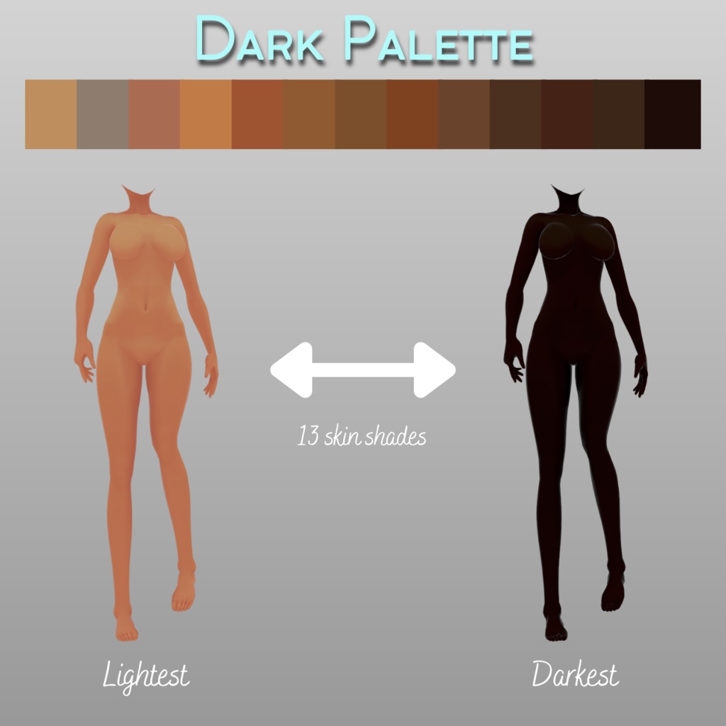【VRoid Stable Ver】 Skin colors semi-realistic body texture set FREE