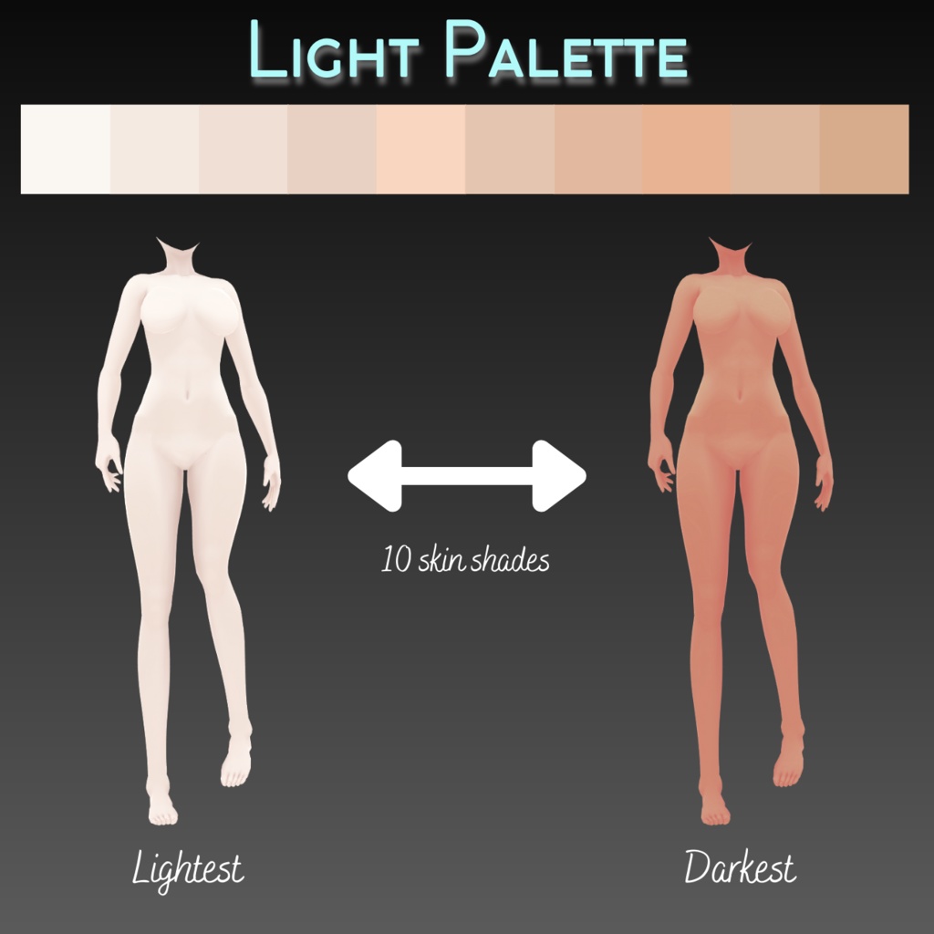 【VRoid Stable Ver】 Skin colors semi-realistic body texture set FREE