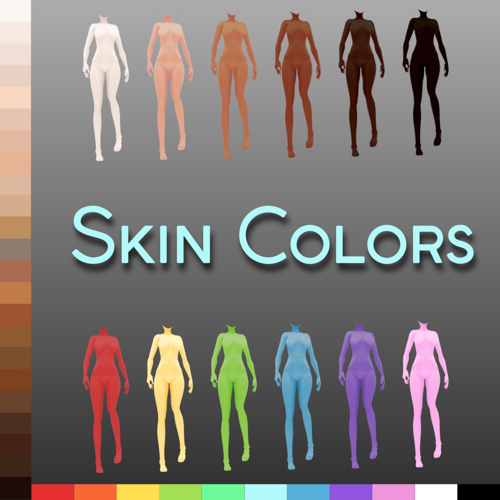 【VRoid Stable Ver】 Skin colors semi-realistic body texture set FREE