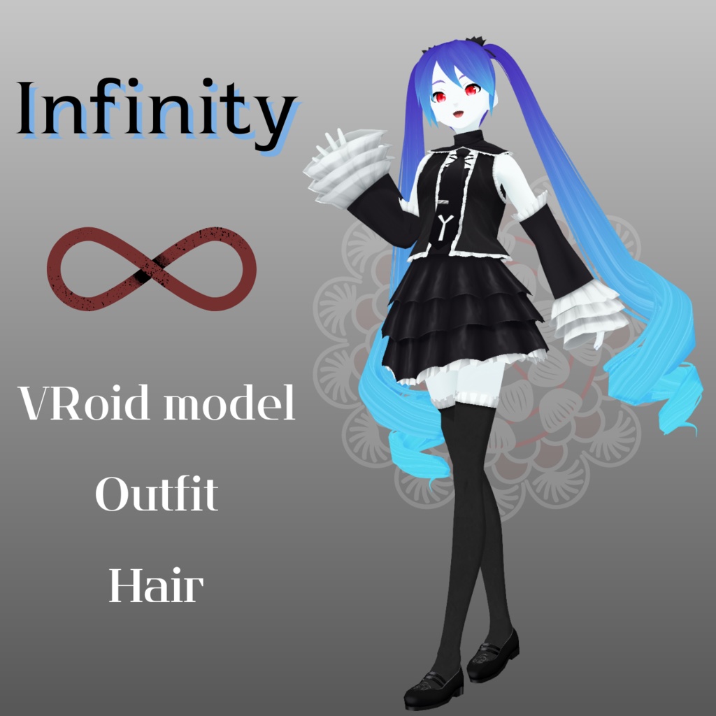 【VRoid Stable Ver】 Infinity ∞ Full model, Hair preset, Outfit