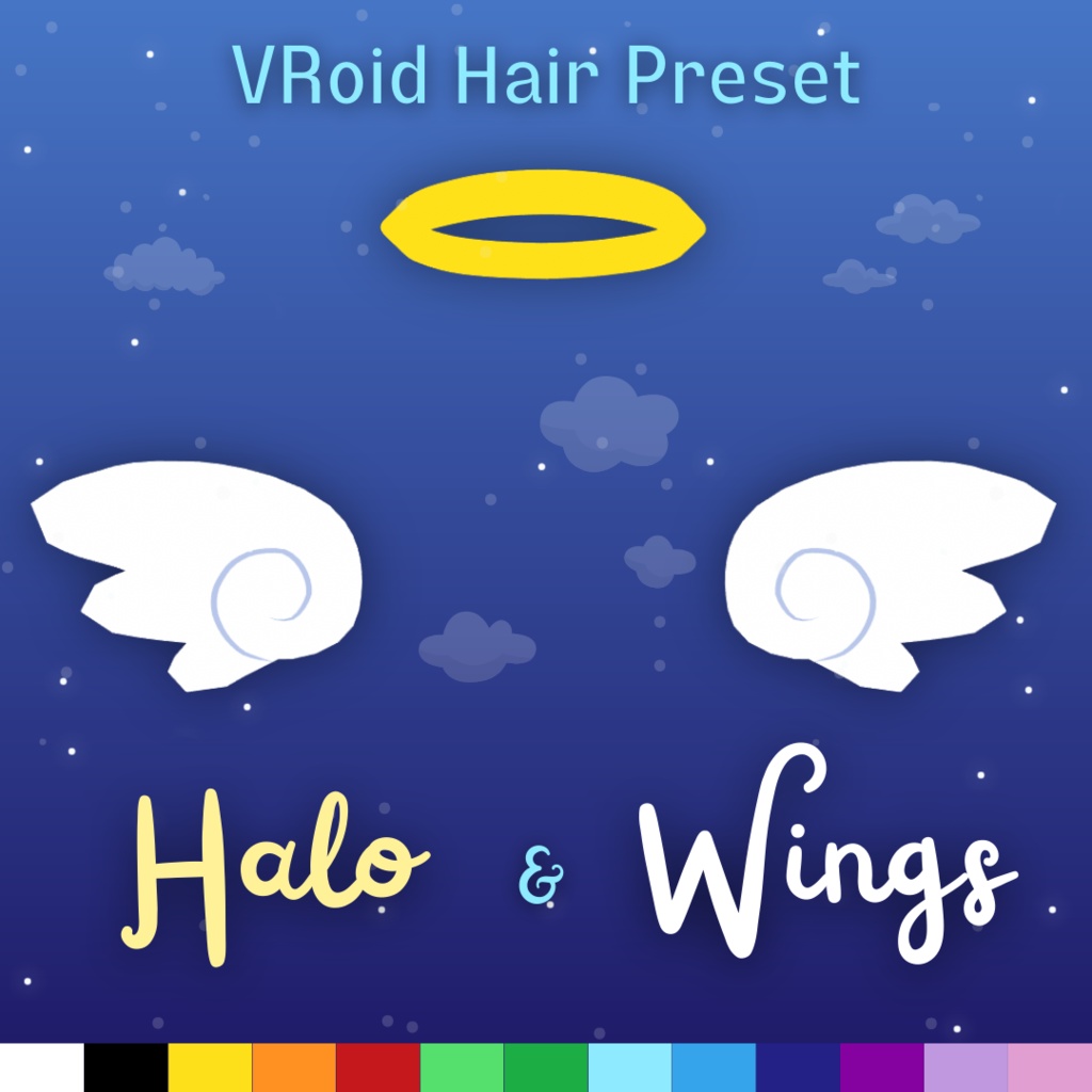 【VRoid Stable Ver】 Halo & Wings hair preset