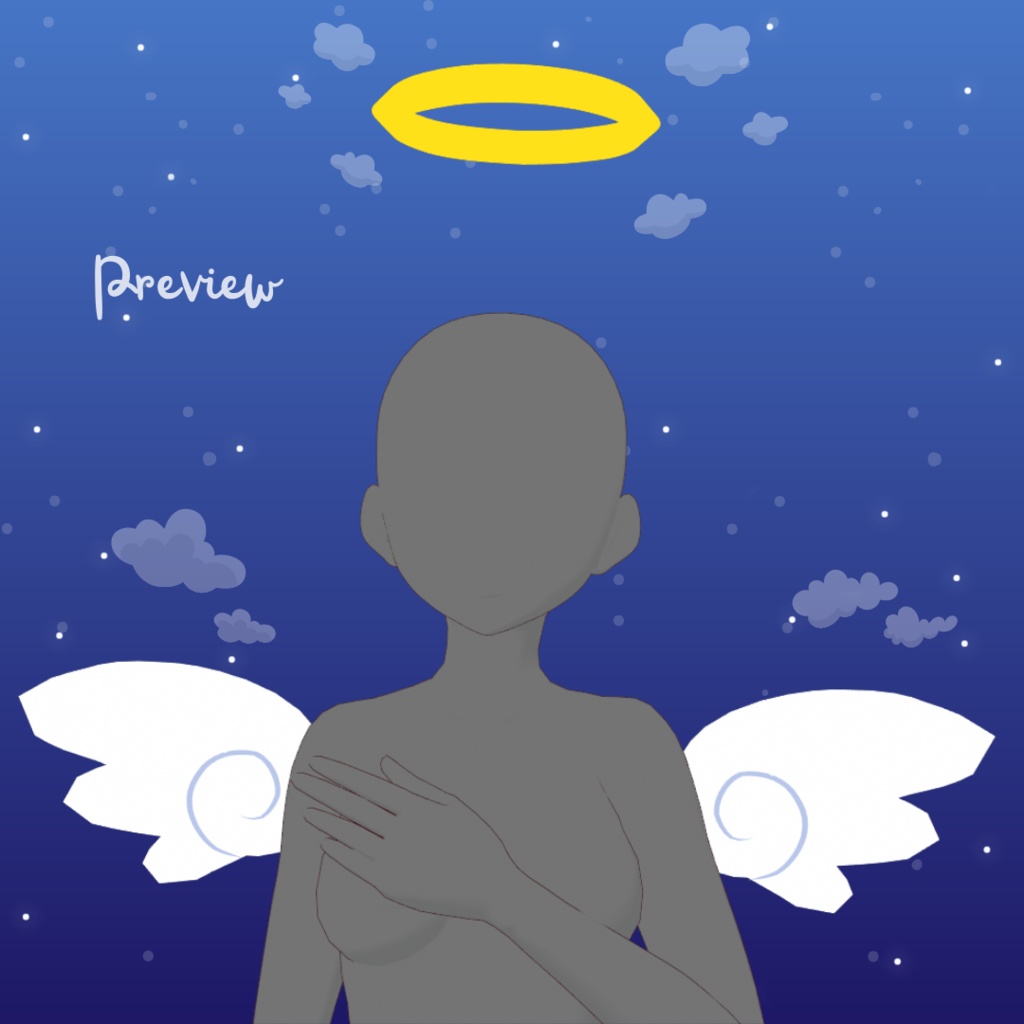 【VRoid Stable Ver】 Halo & Wings hair preset