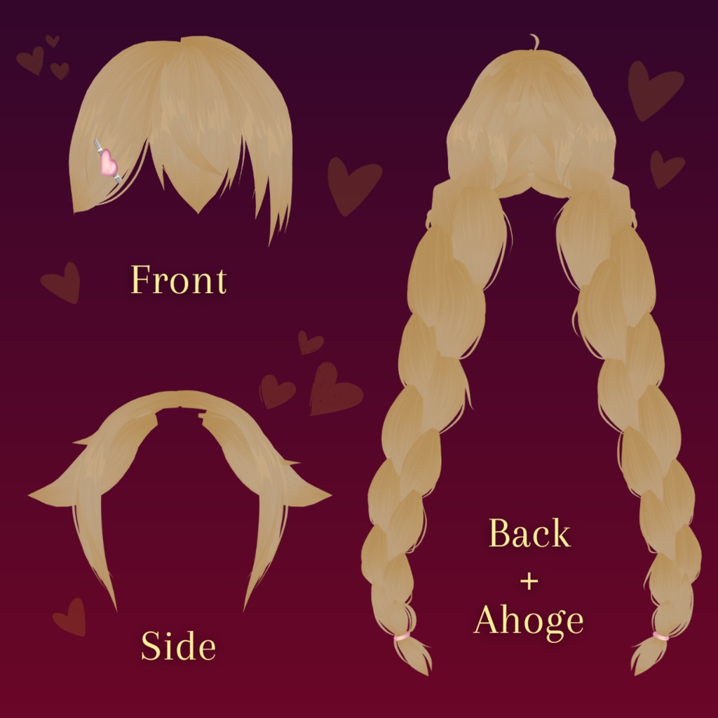 【VRoid Stable Ver】 Fluffy Long Twin Braids Hair Preset ♥