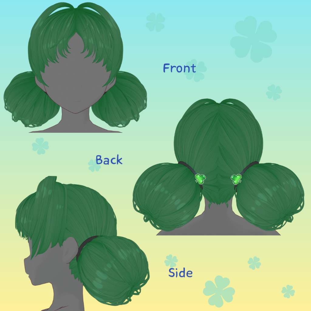 【VRoid Stable Ver】 Double Buns Hair Preset ♣