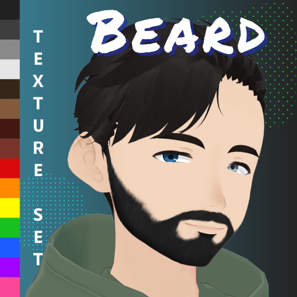 【VRoid】 Beard semi-realistic texture set