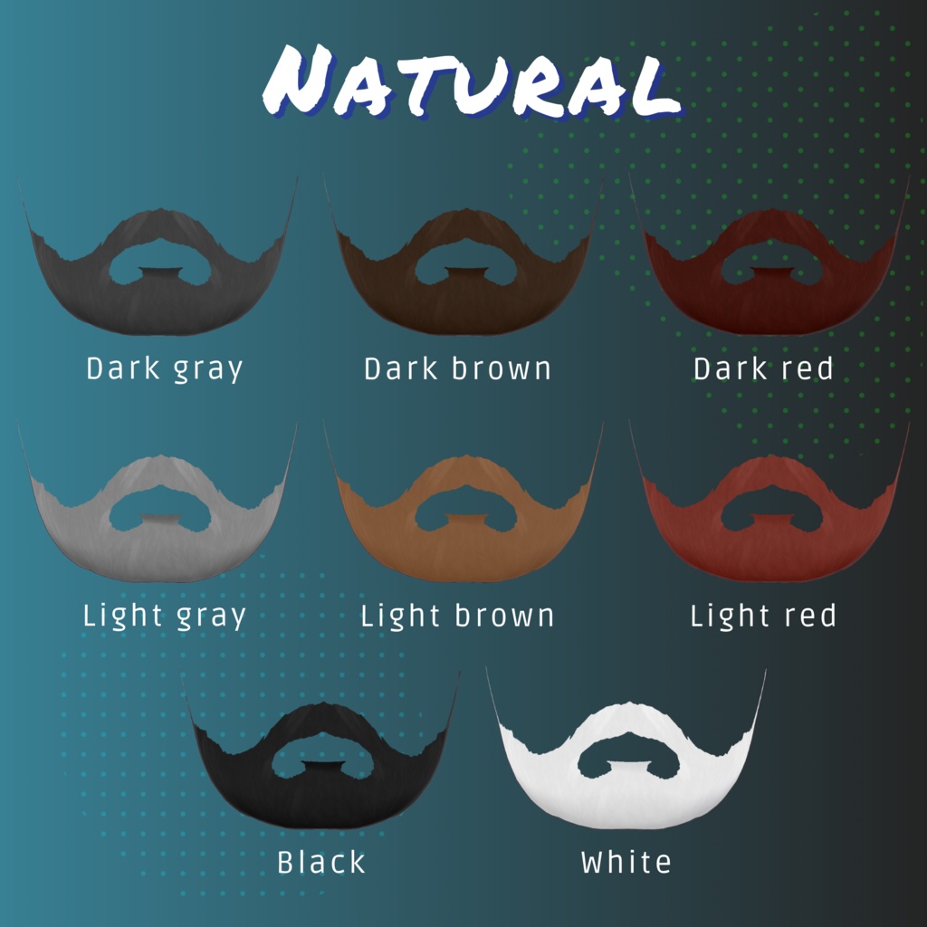 【VRoid】 Beard semi-realistic texture set